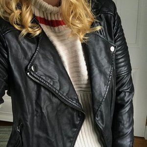 Topshop Faux Leather Biker Jacket
